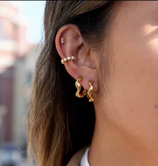 Wave Hoop Earrings