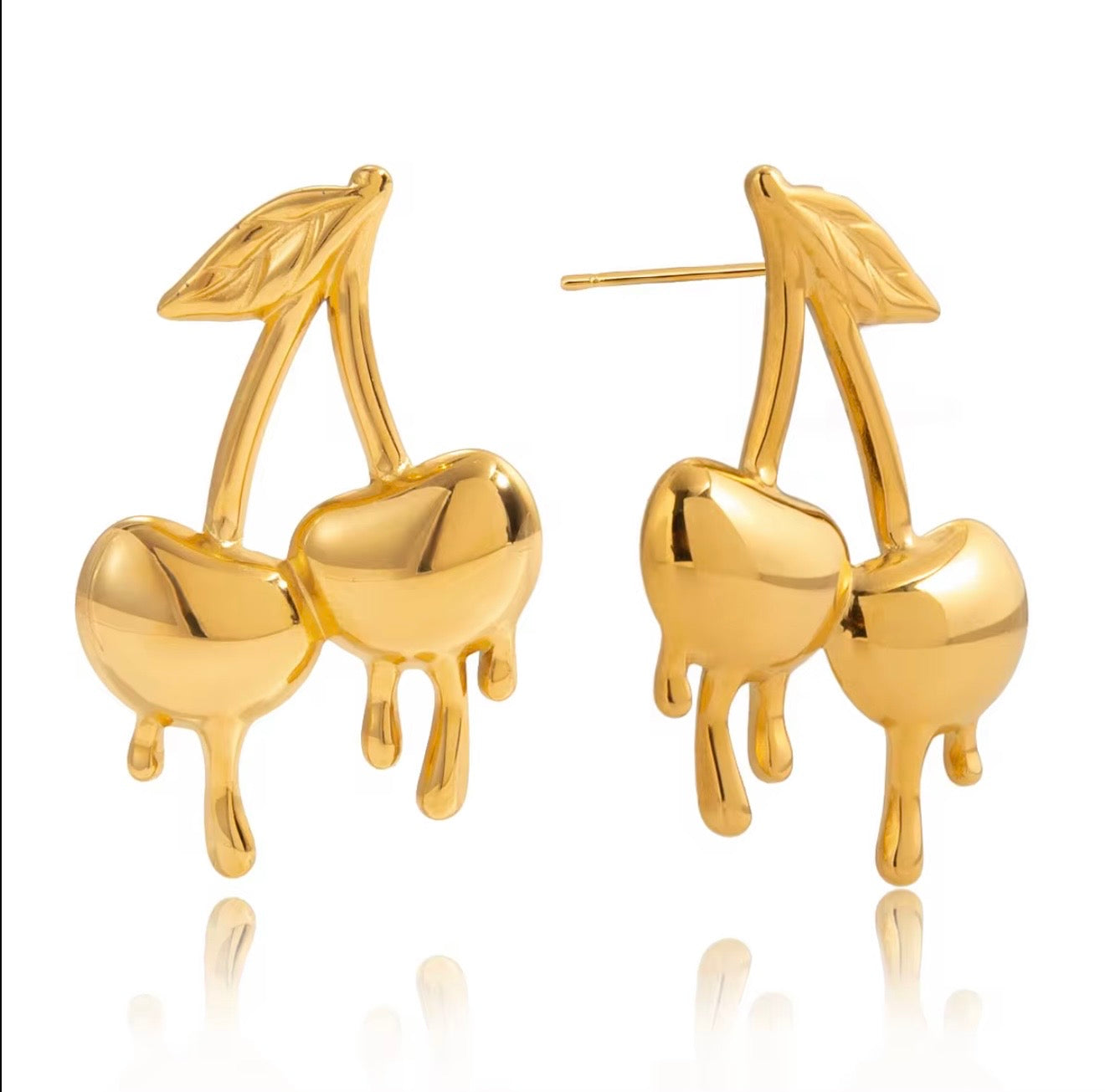 Liquid-Melted Cherry Earrings