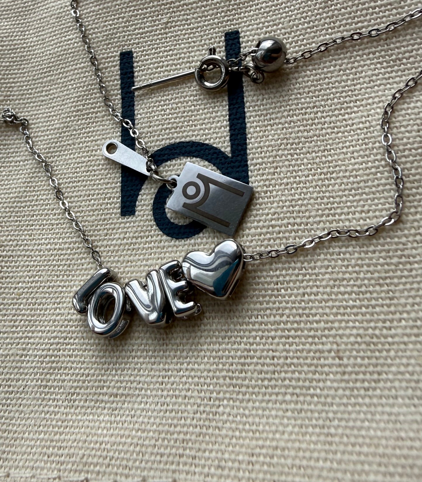 BYO Silver Bubble Letter Neck lace
