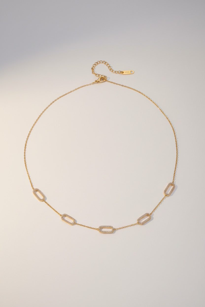Pavé Oval Link Necklace