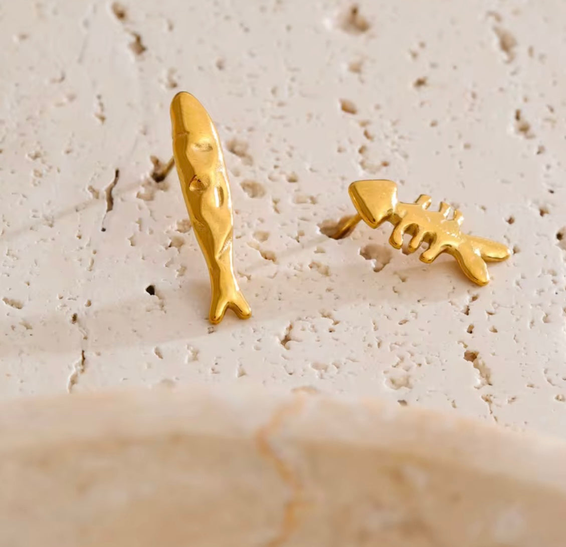 Fish and Bones Earrings