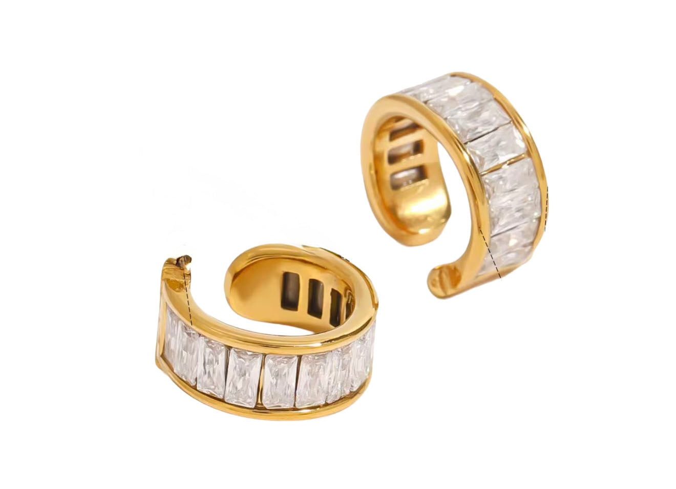 Square Rhinestone Ear Cuff