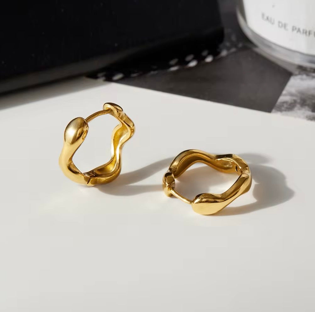 Wave Hoop Earrings