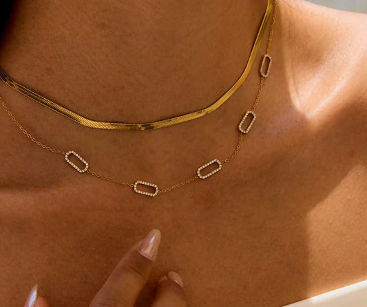 Pavé Oval Link Necklace