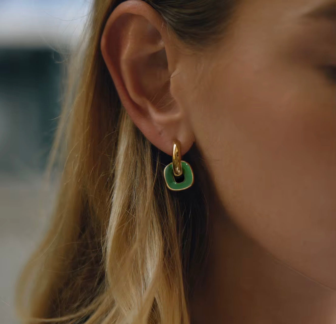 Enamel Drop Hoops