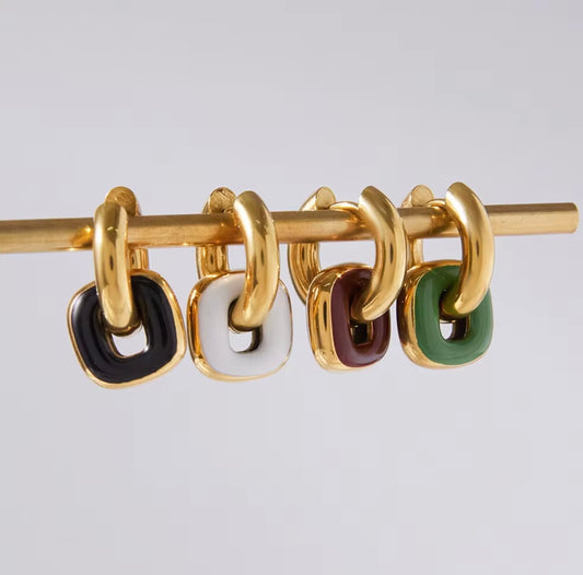 Enamel Drop Hoops