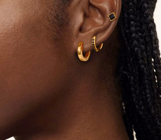 Earring Set with Black Rhinestones