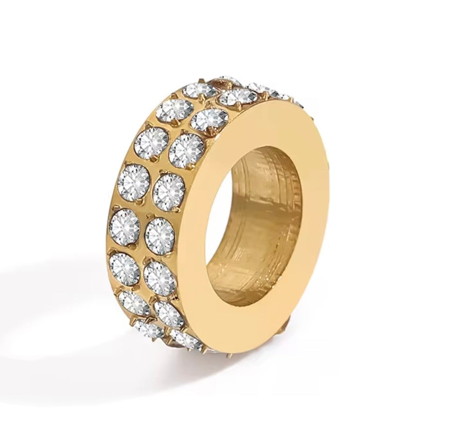 ROUND SPACER RHINESTONE GD