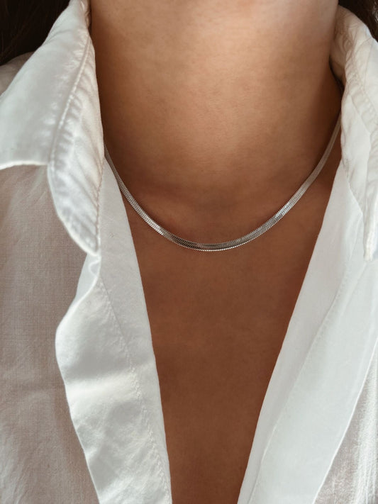 Classic Silver Snake Necklace